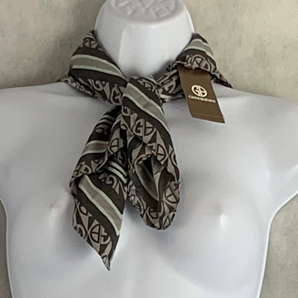 Giani Bernini Women's Logo Diamond Print Bandana Scarf, Gray, One Size